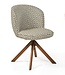 Nina Beige dining chair with wooden swivel legs
