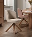 Nina Orange dining chair with wooden swivel legs