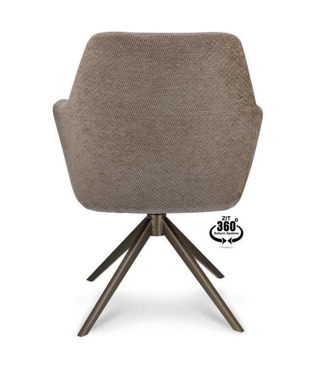 Armstoel Levi – draaibare eetkamerstoel Movie Taupe