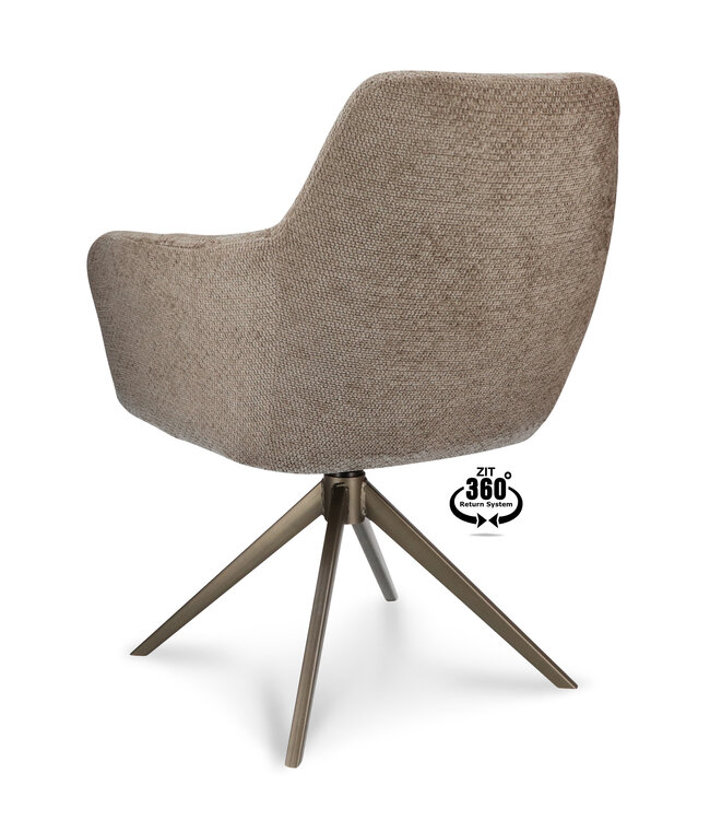 Levi-Sessel – Drehbarer Esszimmerstuhl in Movie Taupe