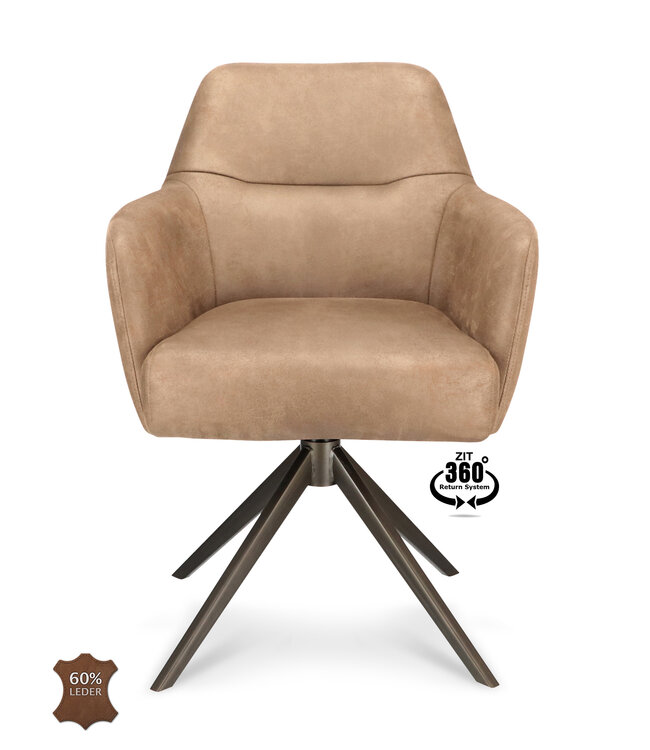 Levi armchair – Bull Liver swivel dining chair