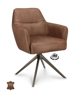 Oldwood Levi armchair – Bull Brown swivel dining chair