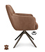 Armstoel Levi – draaibare eetkamerstoel Bull Brown