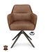 Armstoel Levi – draaibare eetkamerstoel Bull Brown