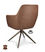 Armstoel Levi – draaibare eetkamerstoel Bull Brown