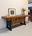 Vintage houten timmermans werkbank