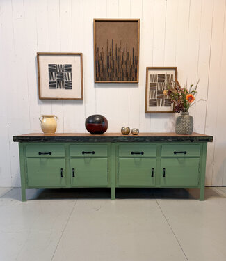 Oldwood Vintage houten groene werkbank