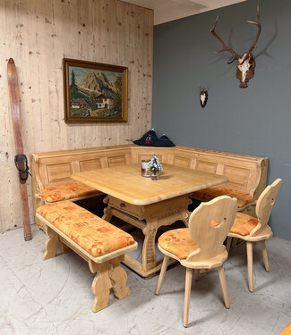Oldwood Oostenrijkse zithoek | Stube eethoek | Vintage hoekbank