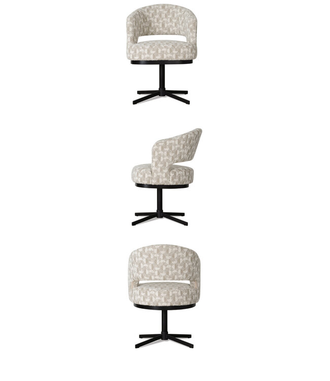 Alpine dining chair | Luxurious swivel dining chair with armrests