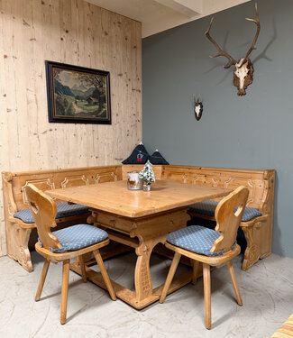 Oldwood Vintage Alpen Stube-Set | Sitzecke mit Tisch und Stühlen