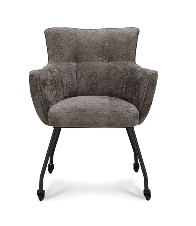 Lucy armchair – dining chair with wheels - Movie Taupe