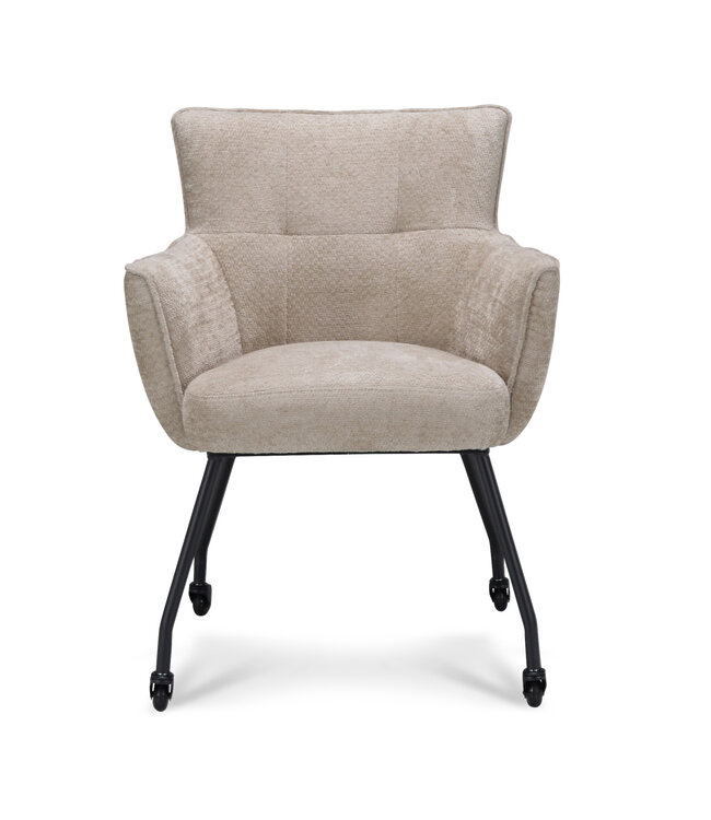 Lucy armchair – dining chair with wheels - Movie Desert