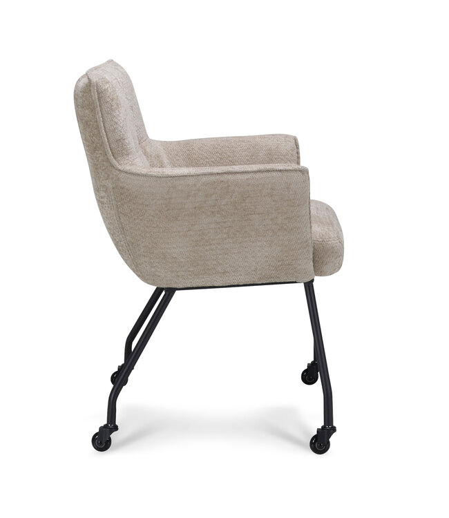 Lucy armchair – dining chair with wheels - Movie Desert