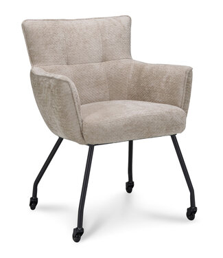 Oldwood Lucy armchair – dining chair with wheels - Movie Desert