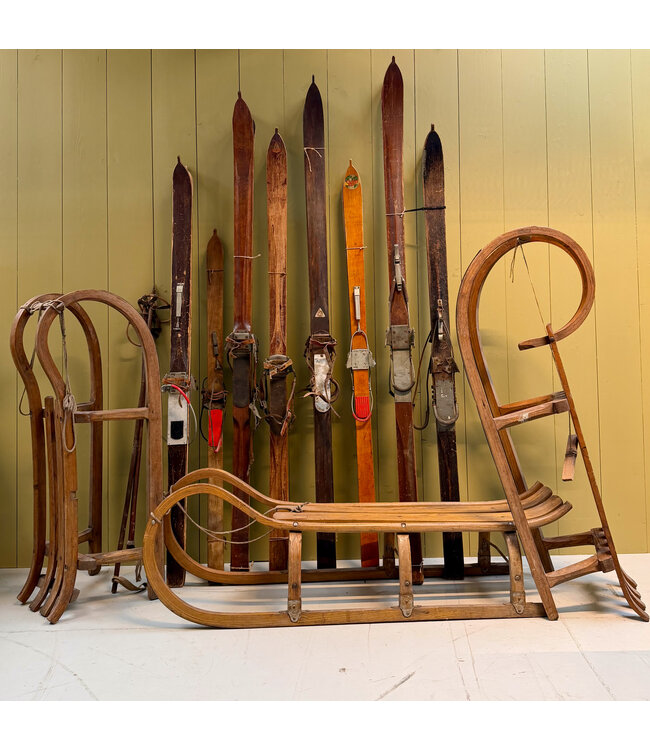 Vintage skis | Antique skis | Old wooden skis
