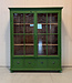 Green rustic wooden china cabinet