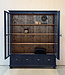 Vintage-Buffetschrank aus Holz mit altem Glas | Vitrine