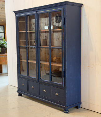 Oldwood Vintage-Buffetschrank aus Holz mit altem Glas | Vitrine