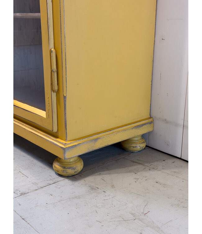 Wooden china cabinet - yellow