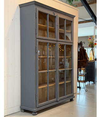 Wooden china cabinet - grey-blue