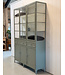 Green steel display cabinet Leiden with drawers and doors | Custom made