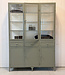 Green steel display cabinet Leiden with drawers and doors | Custom made