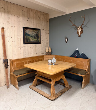 Oldwood Vintage Alpen Stube set | Zithoek met tafel