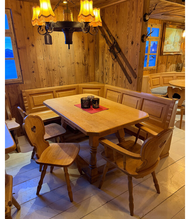 Eiken Oostenrijkse hoekset - Alpen Stube set