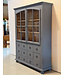 Grey display cabinet with glass doors and 12 drawers | Buffet cabinet