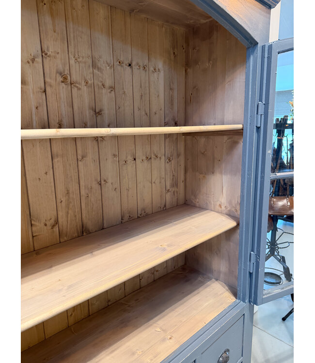 Grey display cabinet with glass doors and 12 drawers | Buffet cabinet