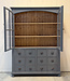 Grey display cabinet with glass doors and 12 drawers | Buffet cabinet