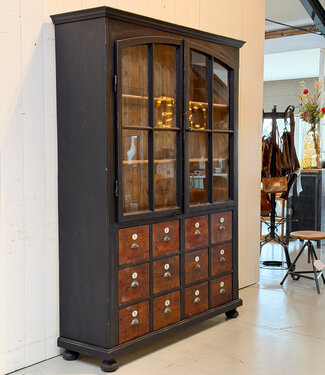 Black display cabinet with 12 drawers | Buffet cabinet