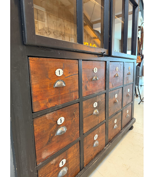 Black display cabinet with 12 drawers | Buffet cabinet