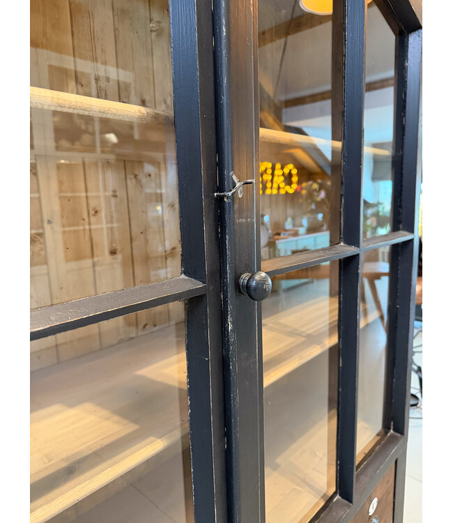 Black display cabinet with 12 drawers | Buffet cabinet