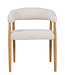Chair Noor | Dining chair with wooden legs & armrests | cream