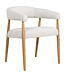 Chair Noor | Dining chair with wooden legs & armrests | cream