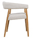 Chair Noor | Dining chair with wooden legs & armrests | cream
