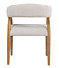 Chair Noor | Dining chair with wooden legs & armrests | cream