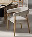 Chair Noor | Dining chair with wooden legs & armrests | cream