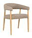 Chair Noor | Dining chair with wooden legs & armrests | brown
