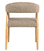 Chair Noor | Dining chair with wooden legs & armrests | brown