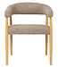 Chair Noor | Dining chair with wooden legs & armrests | brown