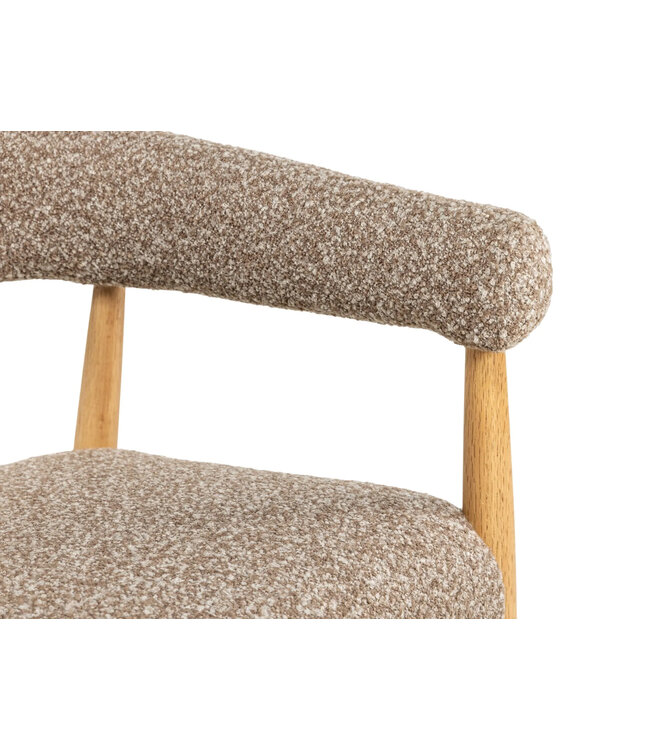 Stuhl Noor | Esszimmerstuhl mit Holzbeinen und Armlehnen | braun