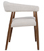 Chair Noor | Dining chair with walnut wood legs & armrests | cream