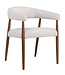 Stoel Noor | Eetkamerstoel met walnoot houten poten & armleuning | creme