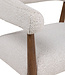 Chair Noor | Dining chair with walnut wood legs & armrests | cream