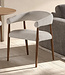 Chair Noor | Dining chair with walnut wood legs & armrests | cream