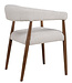 Chair Noor | Dining chair with walnut wood legs & armrests | cream