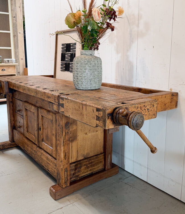 Vintage wooden workbench