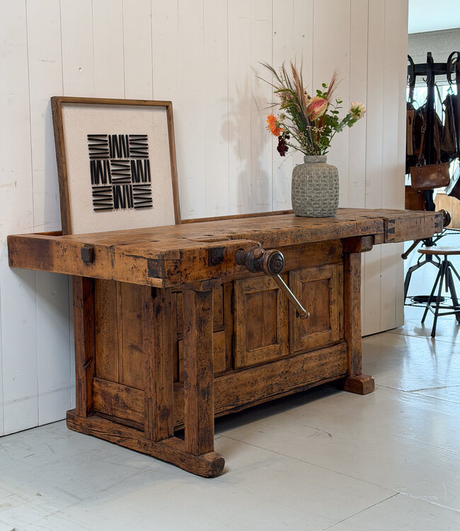Industrial wooden workbench